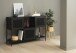 Regal >Malaga< in Schwarz und Gold - 120x80x35 (BxHxT)