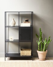Regal >Malaga< in Schwarz und Gold - 80x135x35 (BxHxT)