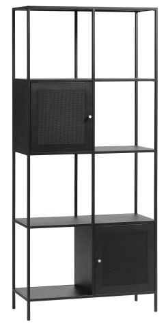 Regal >Malaga< in Schwarz und Gold - 80x180x35 (BxHxT)