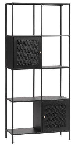 Regal >Malaga< in Schwarz und Gold - 80x180x35 (BxHxT)