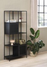 Regal >Malaga< in Schwarz und Gold - 80x180x35 (BxHxT)