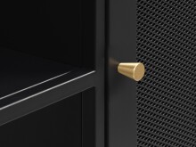 Garderobenschrank >Malaga< in Schwarz und Gold - 90x180x50 (BxHxT)