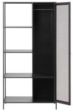 Garderobenschrank >Malaga< in Schwarz und Gold - 90x180x50 (BxHxT)