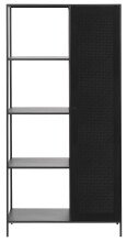 Garderobenschrank >Malaga< in Schwarz und Gold - 90x180x50 (BxHxT)