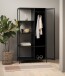 Garderobenschrank >Malaga< in Schwarz und Gold - 90x180x50 (BxHxT)