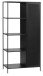 Garderobenschrank >Malaga< in Schwarz und Gold - 90x180x50 (BxHxT)