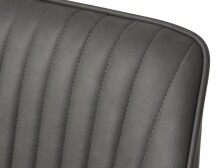 Stuhl >Marbella< (2er Set) in Kunstleder PU Dunkelgrau , Füße schwarz Pulverbeschichtet lackiert