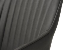 Stuhl >Marbella< (2er Set) in Kunstleder PU Dunkelgrau , Füße schwarz Pulverbeschichtet lackiert