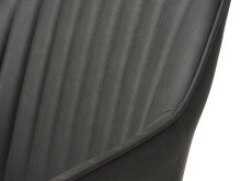 Stuhl >Marbella< (2er Set) in Kunstleder PU Dunkelgrau , Füße schwarz Pulverbeschichtet lackiert