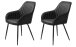 Stuhl >Marbella< (2er Set) in Kunstleder Schwarz PU , Füße schwarz Pulverbeschichtet lackiert