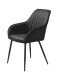 Stuhl >Marbella< (2er Set) in Kunstleder Schwarz PU , Füße schwarz Pulverbeschichtet lackiert