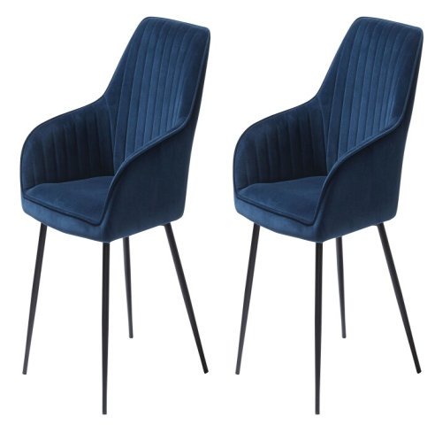 Stuhl >Marbella< (2er Set) in Schwarz - 58x85x59 (BxHxT)