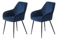 Stuhl >Marbella< (2er Set) in Schwarz - 58x85x59...