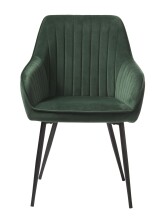 Stuhl >Marbella< (2er Set) in Grün/Schwarz aus Samt/Metall - 58x85x59cm (BxHxT)