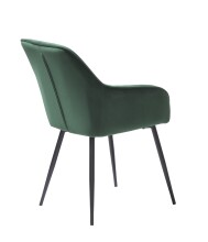 Stuhl >Marbella< (2er Set) in Grün/Schwarz aus Samt/Metall - 58x85x59cm (BxHxT)