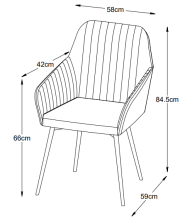 Stuhl >Marbella< (2er Set) in Grün/Schwarz aus Samt/Metall - 58x85x59cm (BxHxT)