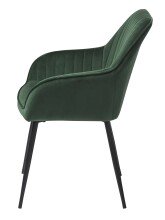 Stuhl >Marbella< (2er Set) in Grün/Schwarz aus Samt/Metall - 58x85x59cm (BxHxT)