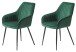 Stuhl >Marbella< (2er Set) in Grün/Schwarz aus Samt/Metall - 58x85x59cm (BxHxT)