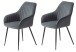 Stuhl >Marbella< (2er Set) in Granite Samt/Schwarz - 58x85x59 (BxHxT)
