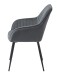 Stuhl >Marbella< (2er Set) in Granite Samt/Schwarz - 58x85x59 (BxHxT)
