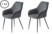 Stuhl >Marbella< (2er Set) in Granite Samt/Schwarz - 58x85x59 (BxHxT)