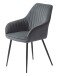 Stuhl >Marbella< (2er Set) in Granite Samt/Schwarz - 58x85x59 (BxHxT)
