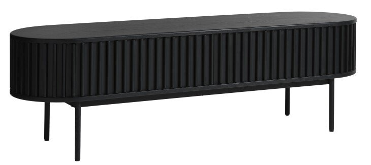 TV-Schrank >Salou< in Schwarz Lackiert - 160x48x45 (BxHxT)