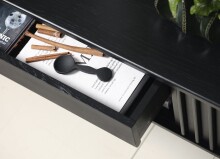 TV-Schrank >Salou< in Schwarz Lackiert - 160x48x45 (BxHxT)