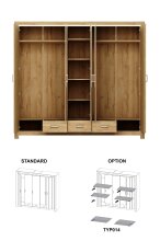 Kleiderschrank >VILLAGE< in Braun aus Holzwerkstoff - 244,3x220x56,2cm (BxHxT)