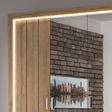 Kleiderschrank >VILLAGE< in Braun aus Holzwerkstoff - 244,3x220x56,2cm (BxHxT)