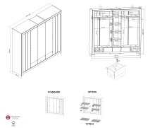 Kleiderschrank >VILLAGE< in Braun aus Holzwerkstoff - 244,3x220x56,2cm (BxHxT)