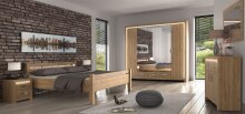 Kleiderschrank >VILLAGE< in Braun aus Holzwerkstoff - 244,3x220x56,2cm (BxHxT)