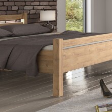 Bett >VILLAGE< in Braun aus Holzwerkstoff - 190,2x88,4x208cm (BxHxT)
