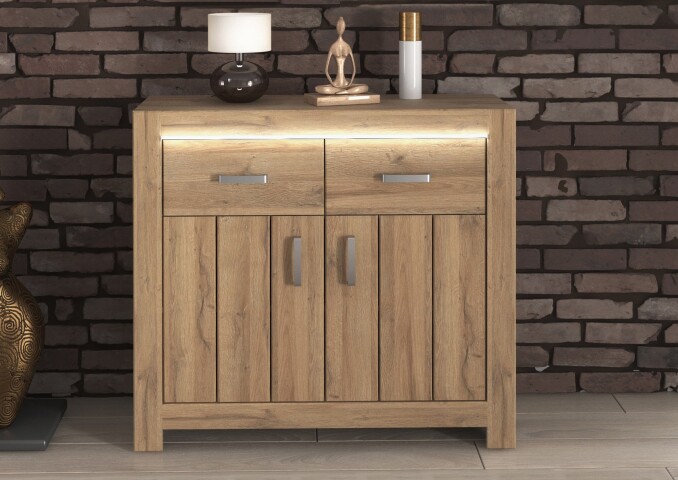 Sideboard >VILLAGE< in Braun aus Holzwerkstoff - 106,6x95,3x37,4cm (BxHxT)