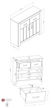 Sideboard >VILLAGE< in Braun aus Holzwerkstoff - 106,6x95,3x37,4cm (BxHxT)