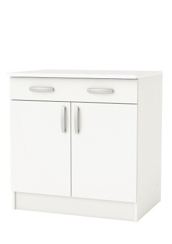 Unterschrank >Nova< in matt weiss - 80x85x60cm (BxHxT)