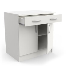Unterschrank >Nova< in matt weiss - 80x85x60cm (BxHxT)
