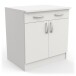 Unterschrank >Nova< in matt weiss - 80x85x60cm (BxHxT)