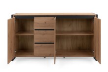 Wohnzimmer-Set >Arvada< (3 teilig) in Artisan Eiche / Anthrazit aus MDF