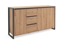Wohnzimmer-Set >Arvada< (3 teilig) in Artisan Eiche / Anthrazit aus MDF
