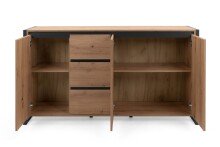 Wohnzimmer-Set >Arvada< (3 teilig) in Artisan Eiche / Anthrazit aus MDF