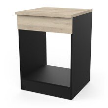 Unterschrank >Origan< in Kronberg Eiche/schwarz - 60x85x60 (BxHxT)