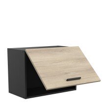 Hängeschrank >Origan< in Kronberg/schwarz aus Holzwerkstoff - 60x42x30cm (BxHxT)