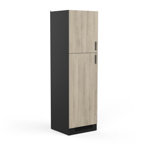Kühlumbauschrank >Origan< in Kronberg Eiche/schwarz - 60x207x60 (BxHxT)