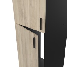 Kühlumbauschrank >Origan< in Kronberg Eiche/schwarz - 60x207x60 (BxHxT)