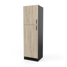 Kühlumbauschrank >Origan< in Kronberg Eiche/schwarz - 60x207x60 (BxHxT)