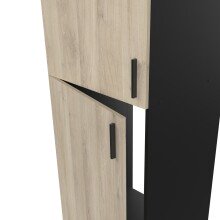 Kühlumbauschrank >Origan< in Kronberg Eiche/schwarz - 60x207x60 (BxHxT)