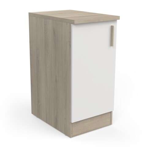 Unterschrank >Origan< in Kronberg Eiche/ matt weiss - 40x85x60 (BxHxT)
