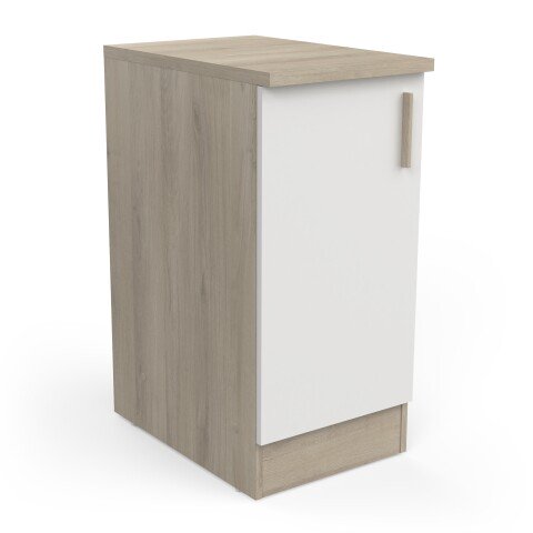 Unterschrank >Origan< in Kronberg Eiche/ matt weiss - 40x85x60 (BxHxT)