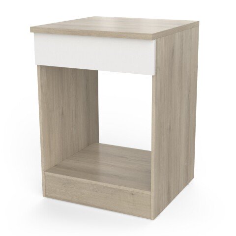 Herdumbauschrank >Origan< in Kronberg Eiche/ matt weiss - 60x85x60 (BxHxT)